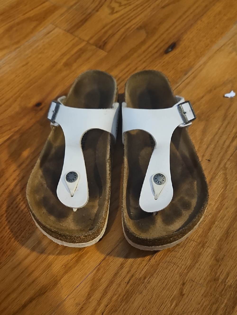 Birkenstock White Footbed Thong Sandals